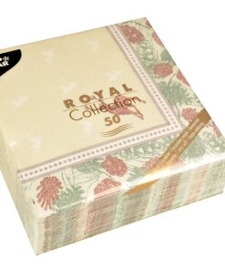 Papstar ROYAL Collection 50 Servietten 1/4-Falz 40 cm x 40 cm für majestätische Mahlzeiten #85654