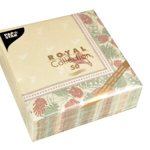 Papstar ROYAL Collection 50 Servietten 1/4-Falz 40 cm x 40 cm für majestätische Mahlzeiten #85654