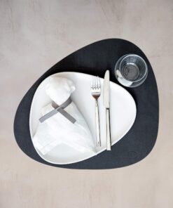 Lind DNA Tischset Curve L - Schwarz, 37x44cm | Modernmöbel für das Esszimmer | Durablen Designtisch mit schicken Stuhlmo
