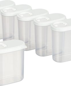 MiraHome Schüttdosen 0,3L 6er Set Weiß – Luftdichte Vorratsdosen für Gewürze und Lebensmittel – Frischhaltedosen mit Sch