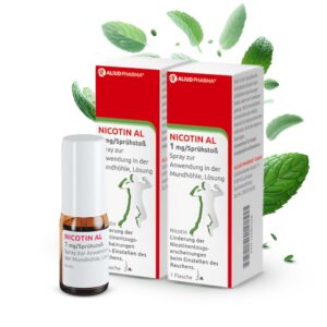 ALIUD PHARMA Nicotin AL 1 mg/Sprühstoß Spray - Lösung gegen Rauchverlangen für Nichtraucher: Praktisch bei der Hand in d