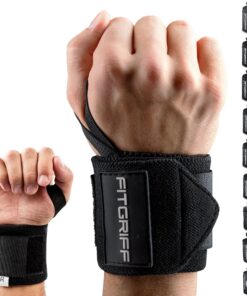 FITGRIFF® Handgelenk Bandagen 45cm für Fitness und Kraftsport | FITGRIFF® Wrist Wraps 45cm zur Handgelenkstütze bei Bod