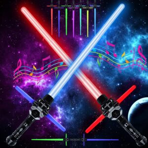 Star Wars Lichtschwert Kinder 2 Stück Duell Set | 2 in 1 Kinder Laserschwert mit Farben- und Soundeffekten | Star Wars