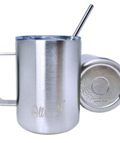 AllEco® Edelstahl Trinkbecher für Männer und Frauen mit Therme & 350ml Magnet-Slider Deckel Outdoor-Geschenk
