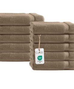 Gästetücher 10er Set – Weich & saugfähig – 100% Baumwolle mit Aufhänger – Beige
