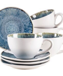 MÄSER FROZEN Blau Tassen-Set, Steinzeug, 270 ml | MÄSER Tassen-Set FROZEN Blau, Steinzeug, 270 ml | Steinzeug Tasse
