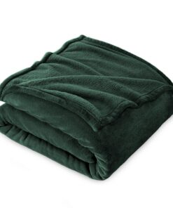 FARFALLAROSSA Super Weiche Fleecedecke als Sofaüberwurf - Oeko-TEX STANDARD 100 - Dunkelgrün - 160 x 210 cm - Hochwertig