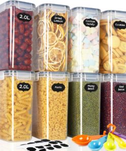 Cinnani 2L Luftdichte Vorratsdosen Set 8 Stück BPA-frei für Küche Müsli Nudeln Reis Mehl