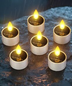SoulBay Solar Teelichter für Outdoor-Use Wiederaufladbare LED Kerzen Deko für Balkon und Garten ClimatePartner Certified