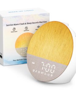 Tageslichtwecker Sonnenaufgang mit Bluetooth Lautsprecher & 30 White Noise Klängen - 20 Helligkeitsstufen, 18 Farben Dim