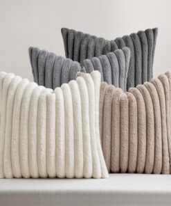 MIULEE Plüsch Kissenbezug kuschelkissen flauschig kuschel Weich Waschbar für Serie Couch Graubraун KonTRS