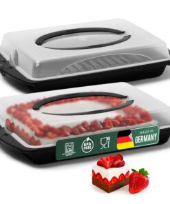 Novaliv Kuchen-Transportbox - Solider Aufbewahrungskochenschachtel für Party- und Dessert-Verwendung, 45 x 30 x 9 cm, mi