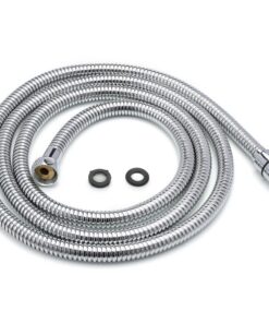 H&S Edelstahl Duschschlauch - Dusche & Badewanne - Chrom-Finish - Universal Brauseschlauch mit 2m Länge & 1/2 Zoll Ansch