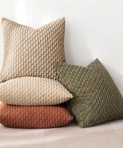 MIULEE 4er Set Moderne Kissenbezüge für Sofa und Couch Braun Grün Wohnzimmer Schlafzimmer