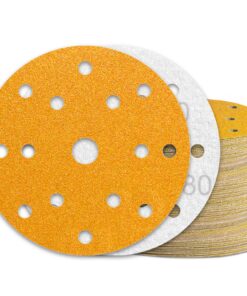 KONGMING 60 Stück 150mm Klett Schleifpapier Körnung 80 für Exzenterschleifer - Extrahelles Polieren