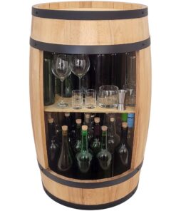 weeco Holzfass 80cm - Holz Weinregal Fassbar für Whisky Bier Gin Flaschen Gläser