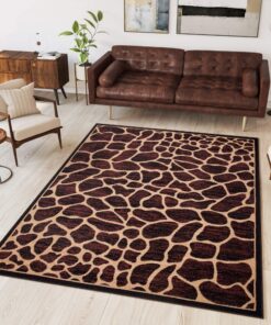 TAPISO Atlas Kurzflor Afrika Tiermuster Wohnzimmer Modern Design ÖKOTEX 120 x 170 cm TAPISO Atlas Teppich Tierfellimit