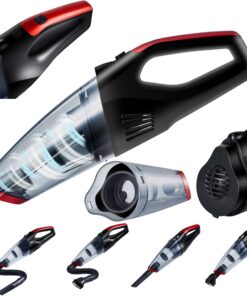 Steinborg® Leistungstarre Handsauger Akku auch für Tierhaare geeignet Handstaubsauger Black/Red