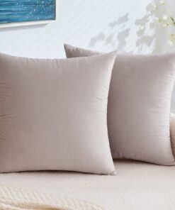 EMEMA Samt Kissenbezug mit Verstecktem Reißverschluss für Schlafzimmer und Sofa Heart Wood 50x50 cm