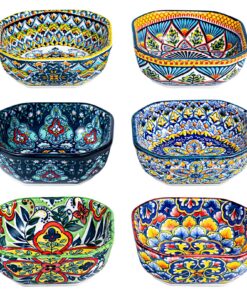 HENXFEN LEAD Porzellan Dipschalen 240ml - Bunte 6er Pack Bohemian Style für Soße, Sushi & Snacks