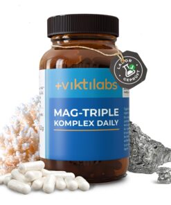 Viktilabs© Magnesium hochdosiert Kapseln | 100% vegan Entwickelt in Deutschland | Hochwertiges Mag-Triple® Daily Komplex