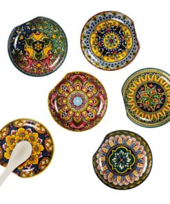 Henten Home Saucenschalen - Bunte Dekorative Handarbeit Schalen für Sushi, Snacks und Tapas - 11.6cm | Fingerfood