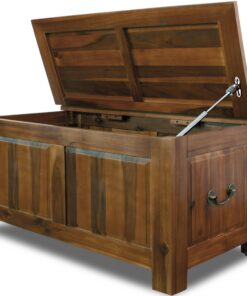 CASARIA® Holztruhe mit Deckel Groß Volumen für Schatzsammler im Kolonialstil | CASARIA® Akazienholztruhe mit Deckel Sit