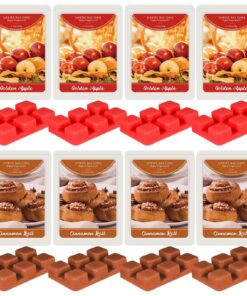 Naturliches Soja-Duftwachs-Wachstörtchen - Goldapfel & Zimtschnecken, 8 Stück für Raumdüfte - Weihnachten, Hochzeiten, V