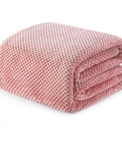 Exclusivo Kuscheldecke Flauschig, Leichte und Warm für Wohnraum und Sofa, 150x200 cm Rosa OEKO-TEX
