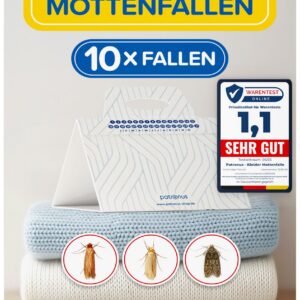 Patronus Mottenschutz [10 Stück] - effektiver Mottenschutz für den Kleiderschrank - Mottenskalp mit maximaler Lockwirkun