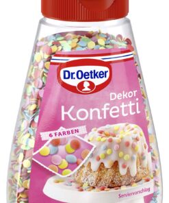 Dr. Oetker Dekor Konfetti - Zuckerstreusel für Torten, Kuchen & Desserts - 100 g - 6 Farben - Verzierung made easy -gebu