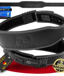 Gewichthebergürtel für Damen und Herren - Schnellverstell Hebelverschluss - Echtleder Gym Lifting Belt mit Hebelschnalle