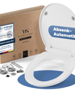 Wilford & Sons Premium Toilettendeckel - Absenkautomatik - Klodeckel O-Form weiß - Hochwertige Reinigungsgelegenheit - T