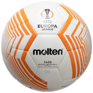 Molten UEFA Europa League Fußball - weiß/orange - Ideal für Fan QColor: Weiß/Orange - Größe: 5