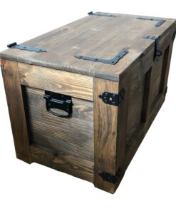 Weeco Holztruhe Schatztruhe für die Couch - Vintage Stauraum mit Rädern und klappbarem Deckel | Weeco Holztruhe Schatzt