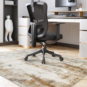 Bürostuhlmatte Famibay rutschfest, waschbar und OEKO-TEX für harte Böden, 120 x 150 cm, beige-braun | Famibay Bürostuhl