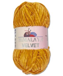 Wohnkult Himalaya Velvet Dolphin Wolle 40 Farben Chenille Strickgarn Flauschgarn Glanz Accessoire Kleidung (90030 | Senf