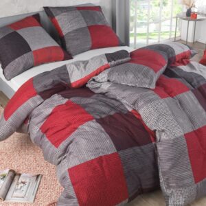 Kuscheli® ÖkoTex-Zertifizierte Bettwäsche 135x200 | Allergiker geeignet | modern & hochwertig, Farbe:D04 Set