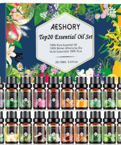 Aeshory Ätherische Öle Set 20 x 10 ml, Naturrein für Diffuser und Luftbefeuchter, ideal für Aromatherapie, Seife und Ker
