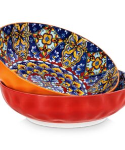 vancasso Pastateller Steinzeug 2er Set 2340ml buntes Mehrzweck für Pasta & Salat