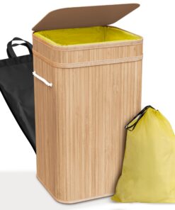 [Mülleimer gelber Sack Ständer] + [Bambus] + [waschbar Innentasche] + [vielgegenwärtige Müllsäcke] + [stabiler Stand] +