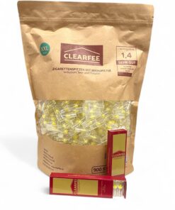 ClearfeeReusableZigarettenfilterXXLVorratspackMikrofilterAntiTeerFilter8mmRegular900Stück2xReise-Etui