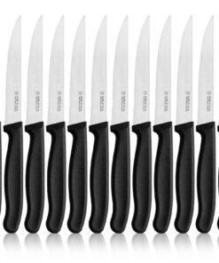 Targzier Scharfes Steakmesserset mit Wellenschliff, Edelstahl, Spülmaschinenfest, geeignet für Restaurants und Hotels |