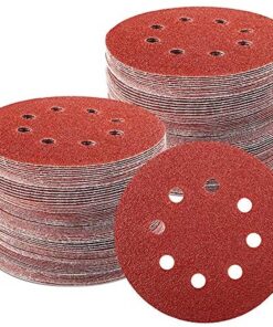 TWSTYFAL 100 Stück 60/80/100/120/180/240/320 Körnung Schleifpapier für Holz, Metall und Farbe - Profi Exzenterschleifer