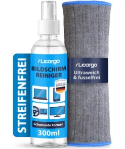 LICARGO Bildschirmreiniger Set 300ml - Streifenfrei & schonend - Screen Cleaner für TV & Monitor, Laptop, Tablet & Handy
