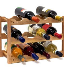 Relaxdays Naturliches Holz Weinregal Walnuss 3 Ebenen Klein 12 Flaschenész Üniversell Einsatz