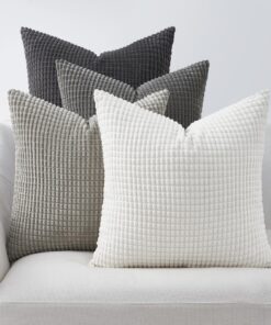Topfinel Kissenbezug 45x45 Grau 4er Set für Schlafzimmer und Wohnzimmer Sommerwinterflauschig Global Recycled Standard C