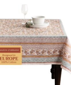 Maison d'Hermine quadratische Tischdecke, 100% Baumwolle, OEKO-TEX, bunt (Nila), für Party und Hochzeit, 137,2 x 137,2 c