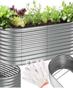 Tectake® Hochbeet Metall - Witterfest, zur Anzucht von Kräutern und Gemüse, ideal für den Garten - 200 x 100 x 80 cm Te