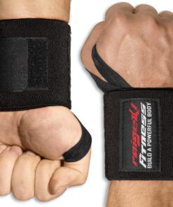 Raigeki Fitness Handgelenk Bandagen 2er Set - Extra starker Halt + Trainingspläne für Frauen und Männer - Handgelenkband